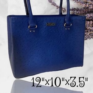 Kate Spade ostrich navy blue carry all